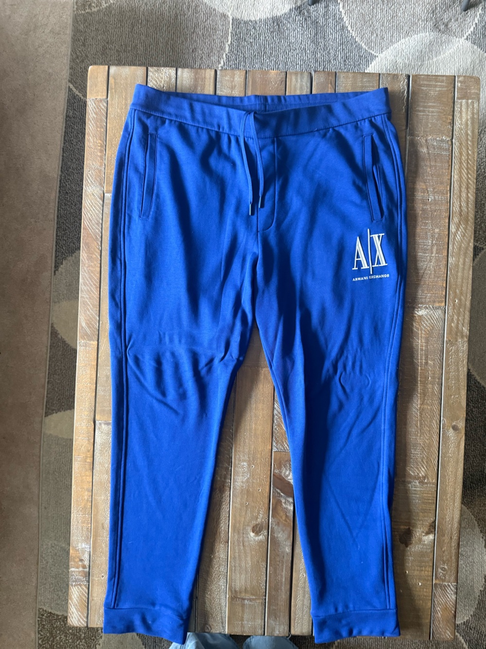 Armani Exchange Men’s Royal Blue A|X Logo Joggers